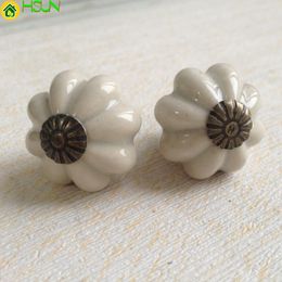 Lovely Grey Pumpkin Ceramic Handles and Knobs Kitchen Cabinet Kids Furniture Bedroom Dresser Drawer Pulls 25mm