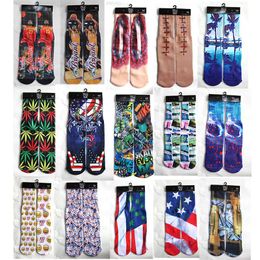 odd socks Canada - New Christmas Gift 420 design 3d socks kids women men hip hop 3d odd cotton skateboard printed sock For Festive and Party 40*19CM
