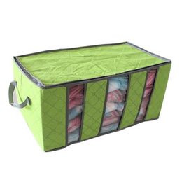 65L Large Charcoal Clothes Sweaters Blankets Closet Organiser Storage Bag Box Plastic Storage Box boite de rangement #LS