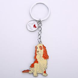 Cocker Spaniel pendant key chains for men women silver Colour metal alloy pet dog bag charm car keychain key ring holder keyring