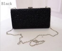 Rhinestones Women Clutch Evening Bags Crystal Wedding Bridal Handbags Purse Black Gold Silver grey 4 Colours With Chains Party Bag