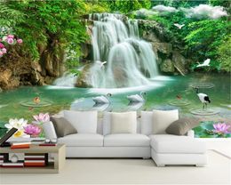 3d Modern Wallpaper Beautiful Landscape Waterfall 3D TV Background Wall Home Decor Living Room Bedroom Wallcovering HD Wallpaper