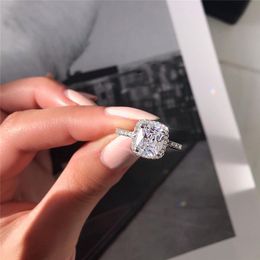 choucong Promise Ring 925 sterling Silver Cushion cut 3ct Diamond Engagement Wedding Band Rings For Women men Jewelry2154