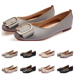 New ladies flat shoe lager size 33-43 womens girl leather Nude black grey New arrivel Working wedding Party Dress shoes three