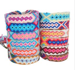 Vsco Woven Bracelet for Girl Women Handmade Rope Hit Colour Exotic Wind Pattern Rainbow Bracelet Lucky Friendship Bracelet GD161