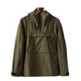 Men's Jackets hooded half zip pocket jacket youth fashion european and american casual Coats mens coat nylon fabric men sheath Anti splash