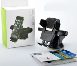 Universal 360 Degree Easy One Touch Car Mount Smart Cell Phone Stand holder Suction Cup Cradle Stand Holders with Package