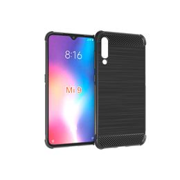 black non-slip soft Carbon Fibre shockproof TPU Gel Case for xiaomi mi 9 /mi 9 SE /Mi 8 /mi 8 se/mi 8 lite