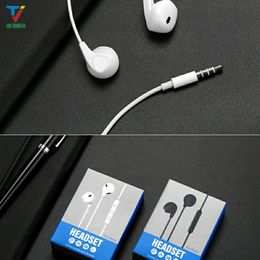 50pcs In-Ear Handsfree Earphone Headset with MIC and Volume Control headphone for Samsung Galaxy S4 SIV i9500 with retail box packing