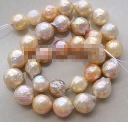 Beautiful 12-13mm natural Southern Seas kasumi pink purple pearl necklace18inch