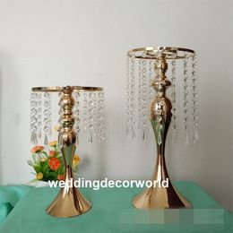 Luxury Wedding Centerpieces Gold Silver Double Side Aisle crystal decor For Wedding T Station Decorations decor454