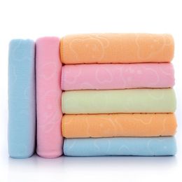 70X140CM Microfiber Quick-dry Towel Bear Cartoon Bath Towels Kids Beach Bath Absorbent Towel White Pink Blue Purple