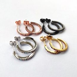 Colorful Rainbow cubic zirconia micro pave CZ circle earrings,High Quality stud Earring for Women Girl jewelry ER846