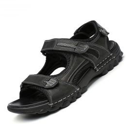 Mens Sandals Leather Men Summer Shoes Casual Big Size Gladiator Sandals for Men Leisure Beach Shoes Soft Bottom