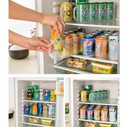 Kitchen Storage New Beers Soda Cans Holder Storage Kitchen Organisation Fridge Rack Plastic Space