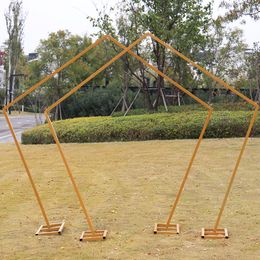 Wedding party Backdrop Prop Iron detachable pentagonal profile Shelf Artificial Flower Wall Background Decor Arch Flower Stand