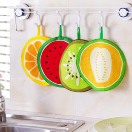 Lovely Fruit Print Hanging Kitchen Hand Towel Microfiber Towels Quick-Dry Cleaning Rag Dish Cloth Wiping Napkin LX8386