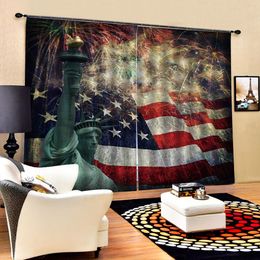 flag curtain Customized size Luxury Blackout 3D Window Curtains For Living Room