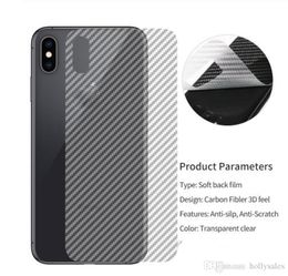 apple iphone 7 screen protector UK - Back Carbon Fibre Film Screen Protector for Apple iPhone 11 xr xs max 7 8 plus for samsung note10 s10