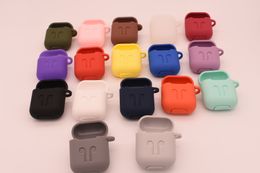 17colors For AirPods Protective Shockproof Silicone Case Pouch With Anti-lost Strap Dust Plug Retail Package For Apple Bluetooth Earphone