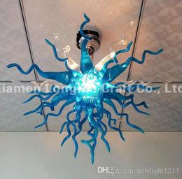 Ocean Blue Murano Glass Chandelier Ball Round Lights Fixture 110-240v Crystal Ceiling Light European Style