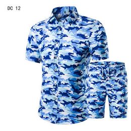 Mens Designer Suit Printed Casual Mens Short Sleeve Shirt Set Multiple Suits Trendy College Style Hight Quality Fashion Casual Clothing Sets