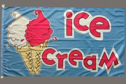 Ice Cream Flag 3x5ft Flying Hanging Advertising Ice Cream FLag Banner 90*150cm New Printed with Good Quality