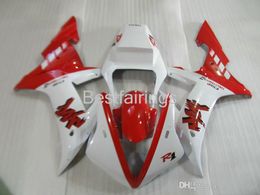 100 fitment free custom injection molding fairing kit for yamaha r1 2002 2003 red white fairings yzf r1 02 03 hd21