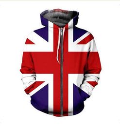 New Fashion Unisex Sweatshirt hoodies Men Women UNION JACK Sweatshirts Harajuku Oversized ZIPPER Jacket Clothes