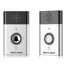 H6-1 Wireless Voice Intercom LED Doorbell - SilverBig and adjustable speaker, clear voice, can be used as mobile interphone.