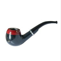 Classic resin short-pole pipe hand-spliced red wooden pipe 140 mm long