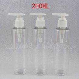 200ML Transparent Flat Shoulder Plastic Bottle , 200CC Makeup Sub-bottling , Shower Gel / Lotion Packaging Bottle ( 24 PC/Lot )
