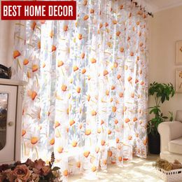 Best Home Decor Drapes Sheer Window Curtains For Living Room The Bedroom Kitchen Modern Tulle Curtains Sun Floral Fabric