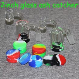 14mm Male 90Degree Smoking Glass Ash Catcher with quartz bangers nails and 5ml silicone containers for Water Pipes Bongs Oil Rigs