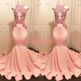 Perfect Keyhole African 2019 Mermaid Evening Dresses Satin Sleeveless Lace Fitted Formal Party Gowns Vestido de noche Prom Dress Plus Size