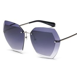 Wholesale- MICC Brand Sunglasses For Women Oversized Rimless Frame Designer Sunglasses For Man Retro Hot Eyeglasses Clear Lens UV400 A048