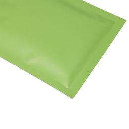 100pcs Heat Sealing Flat Ziplock Pouches Tear Notch Matte Green Aluminium Plastic Bag