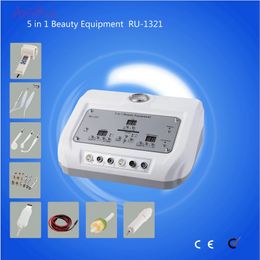 EU Tax Free 5in1 High Frequency Galvanic Hot Cold Hammer Dermabrasion Microdermabrasion Peeling Skin Scrubber Microcurrent Bio Machine