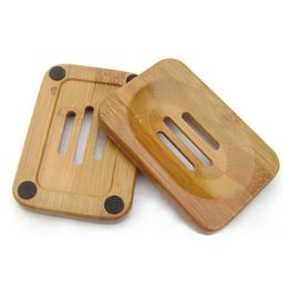 Natural Bamboo Wood Soap Rack Wooden Soap Case Holder Tray Dish Storage Plate Box Container For Bath Shower Bathroom 000