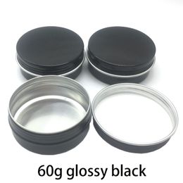 50 x Black 60g Aluminum Cream Jar Tea Leaf Pot Nail Art Makeup Lipgloss Skin Care Lotion Empty Cosmetic Metal Tins Container