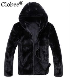 artificial fur coat 6XL Plus Size Leather Jacket Men Fur Coat 2020 Winter Windbreaker Casual Black Faux Jaqueta De Couro S67