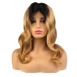 body wave lace front human hair wigss 824 inch ombre remy hair pre plucked lace wigss side part