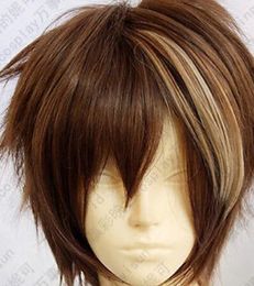 165 Guilty Crown OUMA SHU Brown mix Short Cosplay Wig