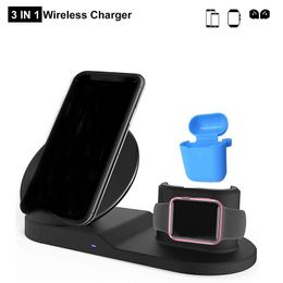 3 in 1 10W Fast Wireless Charger Dock Station Fast Charging Stand For phone X XR XS Max Watch ear Pods and Sams s10plus