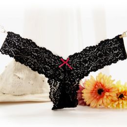Sexy Lace Women Briefs Underwear G-String Thongs Intimates See Through Ultra-thin Floral Flowers Bowknot Erotic Underwear Briefs for Women