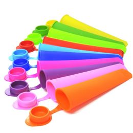 10 Colours Silicone Ice Cream Tools Frozen Ice Pop Popsicle Moulds Tools Freezer Ice Cube Tray Maker Popsicle LX1756