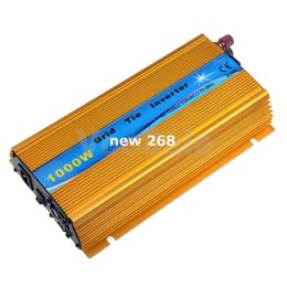 Freeshipping Solar Inverter 1000W DC20V-45V to AC220V Grid Tie Inverter DC to AC Pure Sine Wave Inverter Golden Colour