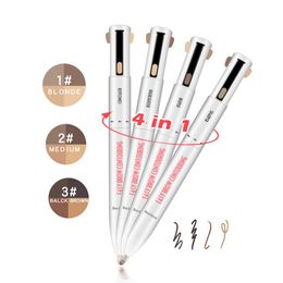 4 IN 1 Eyebrow Pencil Long-lasting Eyebrows Contour Pen Waterproof Eyebrow Enhancers Professional Eyebrow Outline Pencils 12pcs/lot RRA1437