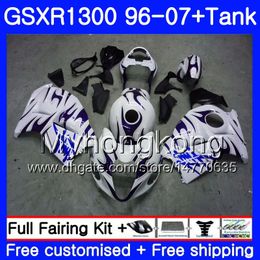 Hayabusa For SUZUKI GSXR1300 96 06 07 333HM.283 GSX-R1300 1996 1997 1998 1999 00 2001 2002 2003 2004 2005 2006 2007 White Blue Fairings