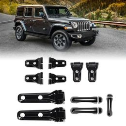 2Doors Tailgate Door Handle Cover Door Hinge Cover Spare Tyre Hinge Cover For Jeep Wrangler JL 2018+ (Black)